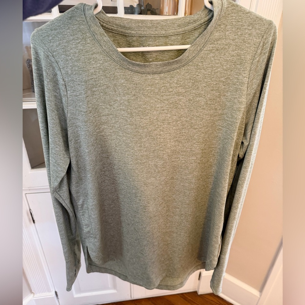 Athleta Green Long Sleeve Athletic Top Size Medium